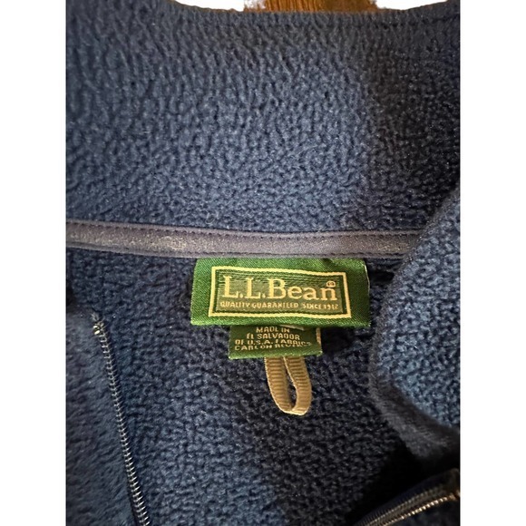 Vintage L.L. Bean Full Zip Fleece Jacket Dark Blue Size: 2X-Tall - Picture 3 of 3